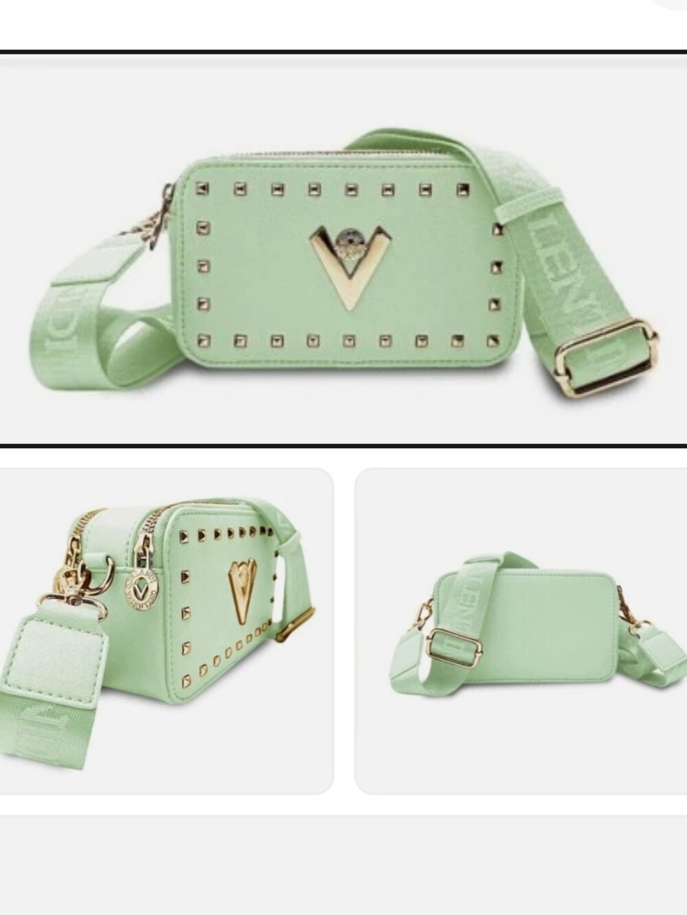 Valentino Orlandi-Mint Green "V" Logo Camera Bag. MSRP $159. NWT